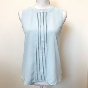 NWT Ann Taylor High Neck Light Blue Blouse Size SP